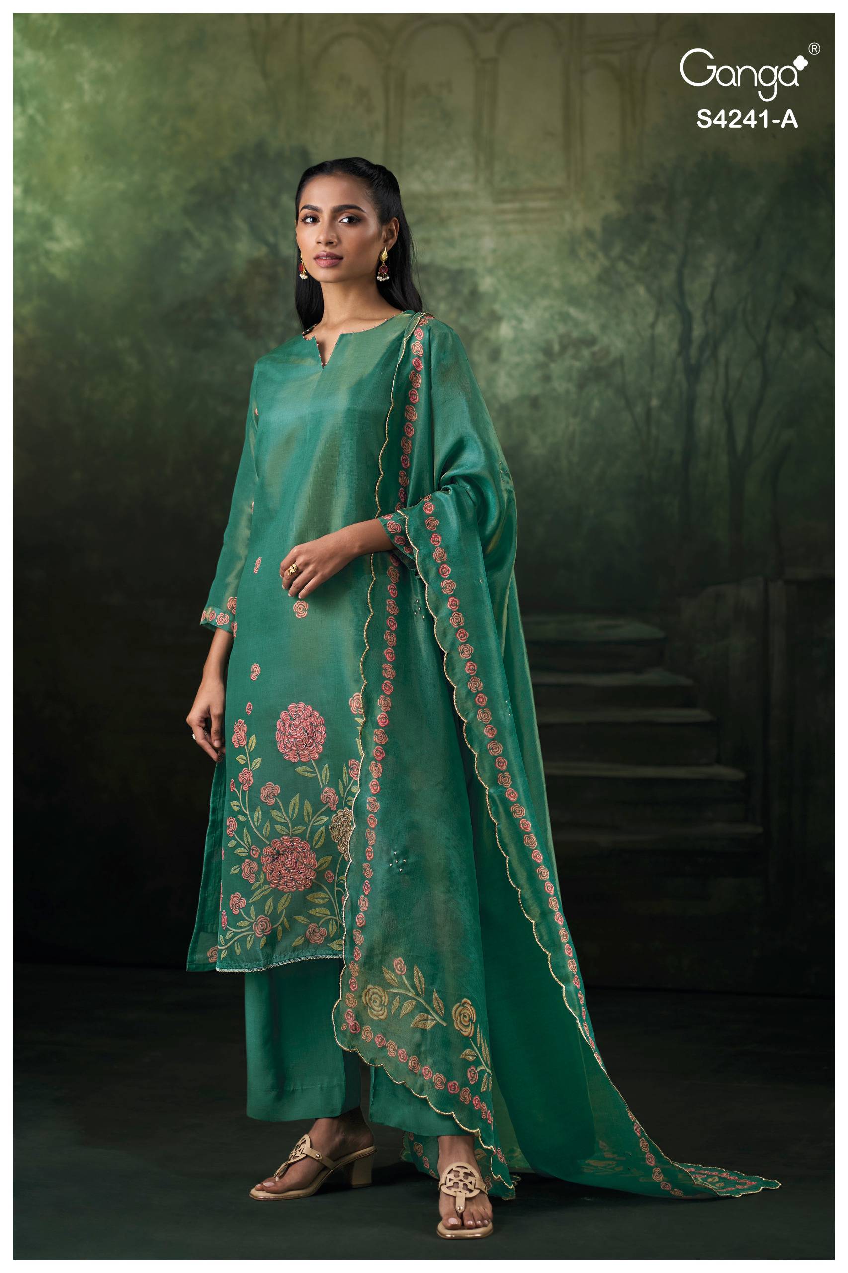 VIONARA 4241 Series By GANGA FASHION Stylish Beautiful Colourful PURE BEMBERG SILK Dresses At Wholesale Price